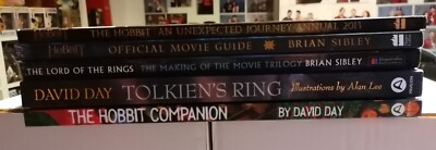 X5 Lord Of The Rings & The Hobbit Lot Books Companion David Day, Guide, Annual 