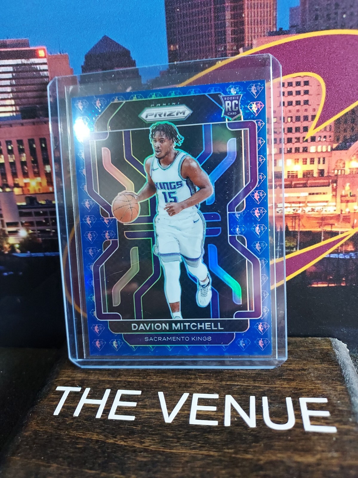 2021-22 Prizm - Blue Diamond 75th Anniversary #312 Davion Mitchell RC