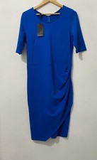 NWT Baukjen Baukjen Stretch Jersey Bodycon Dress Faux Wrap Ruched UK 14