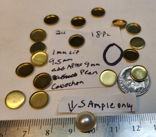 vtg Round Brass Rhinestone Flat Back Settings w/ Lip Some Miriam Haskell Lot 314 - Picture 20 of 60