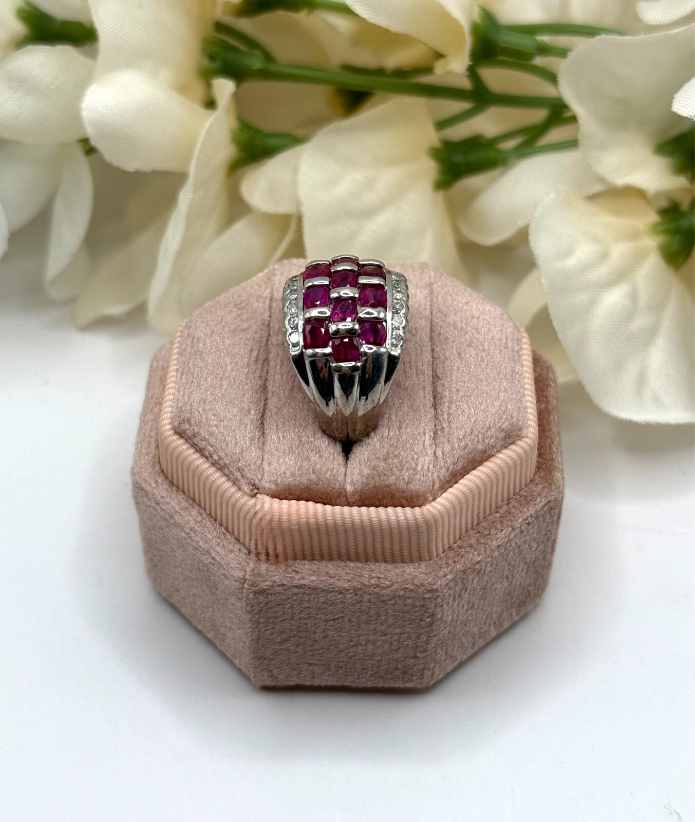 Platinum Ruby And Diamond Ring - image 2