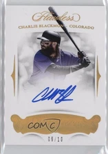 2018 Panini Flawless Flawless Signatures Gold /10 Charlie Blackmon #FS-CH Auto