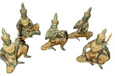 Buddha Statues Asian Bronze Gilded Temple Warriors Thai Deities Musicians 5