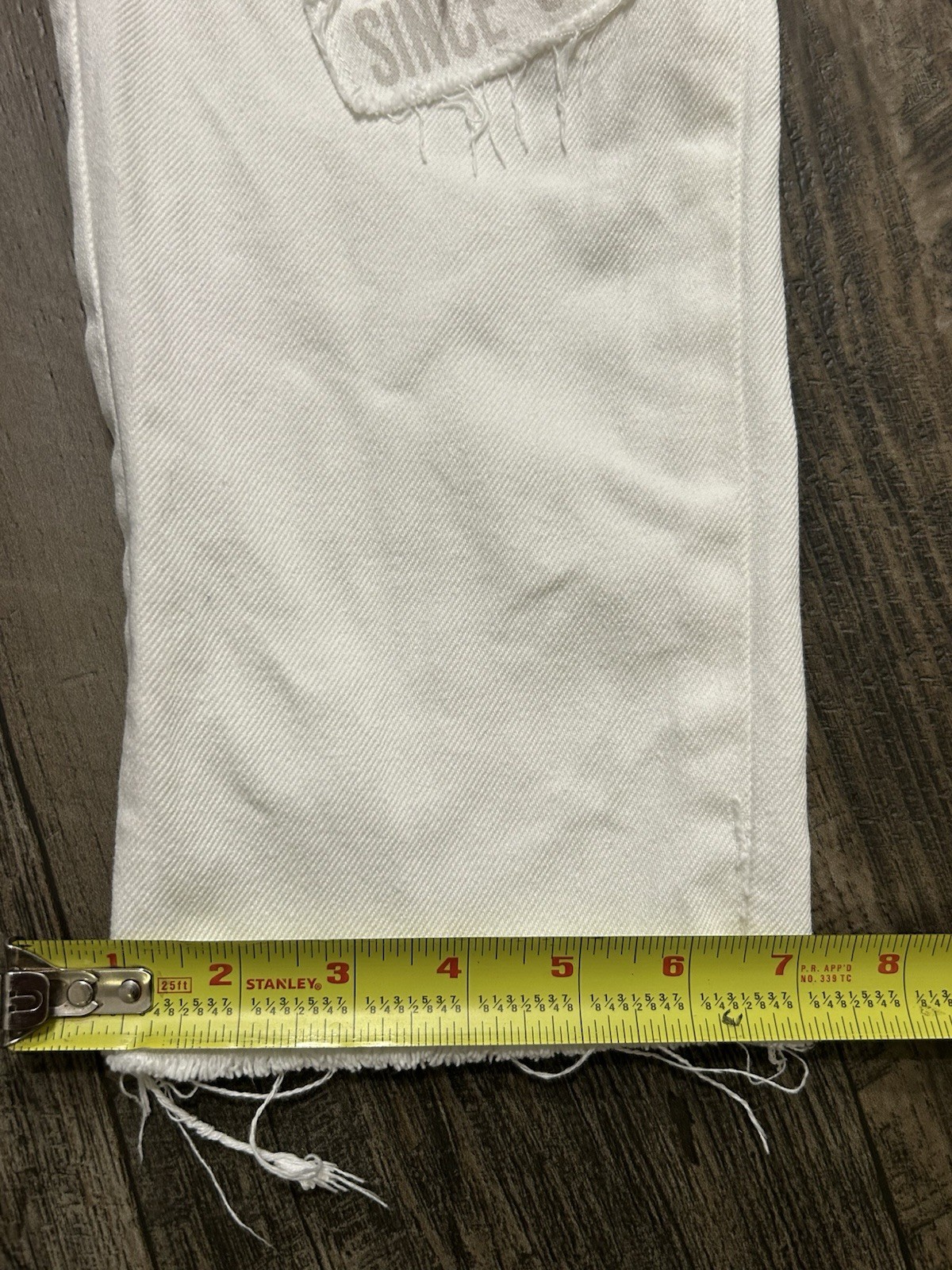 Zara Basic Women's Straight White Denim Jeans Maui and Sons Patch image 5