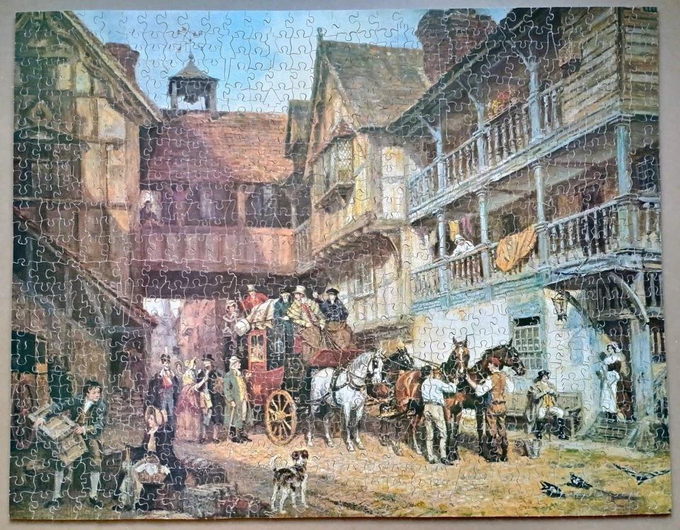 Rompecabezas de madera Victory Gold Box COMPLETO de 1000 piezas "The London to Glasgow Coach" en muy buena condición Foto 2 de 4