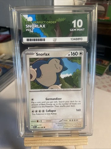 Snorlax 063/088 Ace Graded 10 Pokemon Card