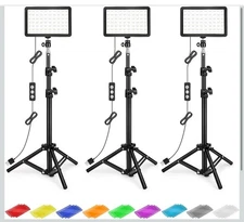 Photography Lighting Kit - Dimmable, 5600K, USB Streaming Lights with Tripod