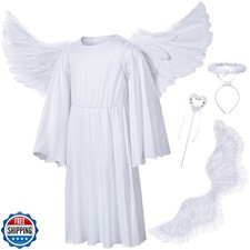 Irtysh Kids Angel Costume With Angel Feather Wings headband Wand
