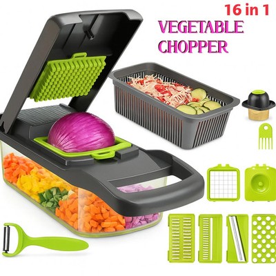 16 in 1 Gemüsehacker Mandoline Schneider Lebensmittel Würfelschneider Schneider