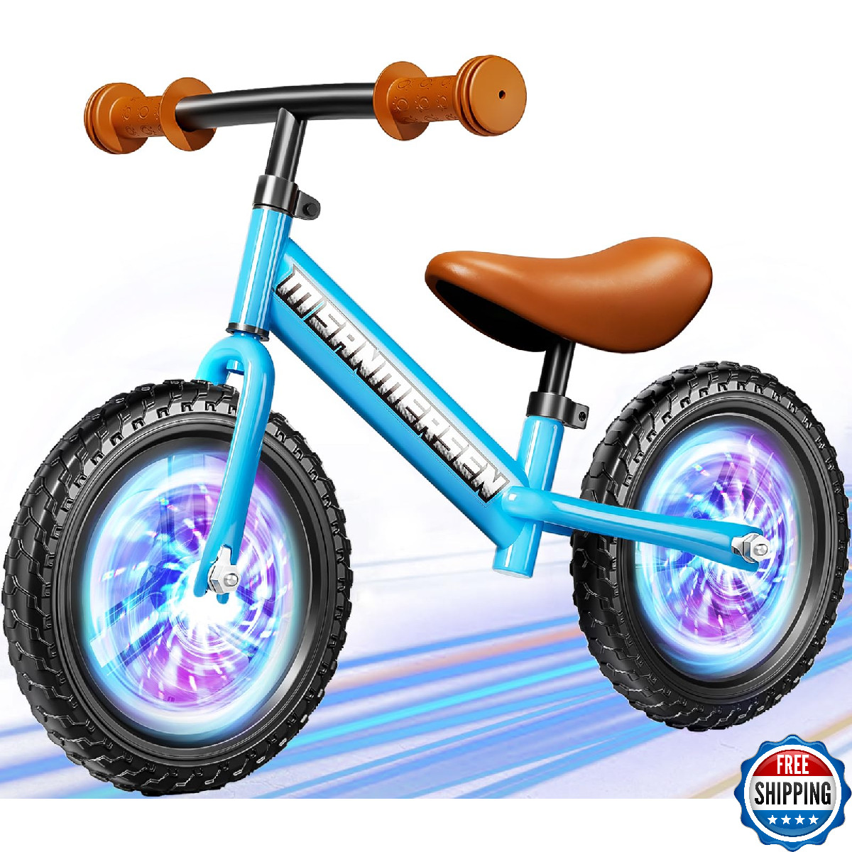 Colorful Lighting 12" No Pedal Balance Bike for Kids Ages 2-5 Years Old
