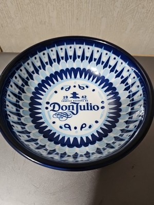 Don Julio 1942 Tequila Ceramic Salsa Bowl Blue & White