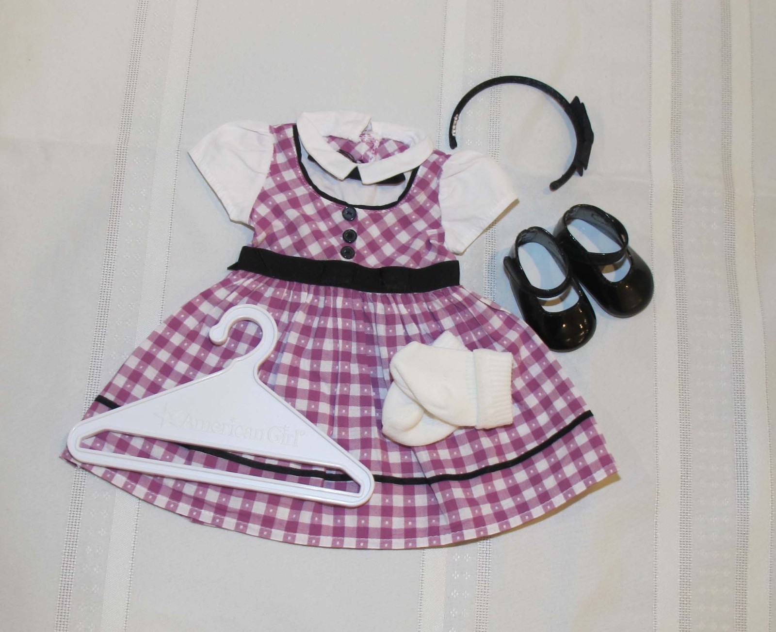 American Girl Doll Maryellen Purple Plaid School Dress Outfi