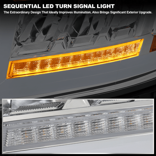 Fits 2015-2020 Chevy Tahoe Suburban Full LED DRL Headlights Sequential Signal - Picture 10 of 13
