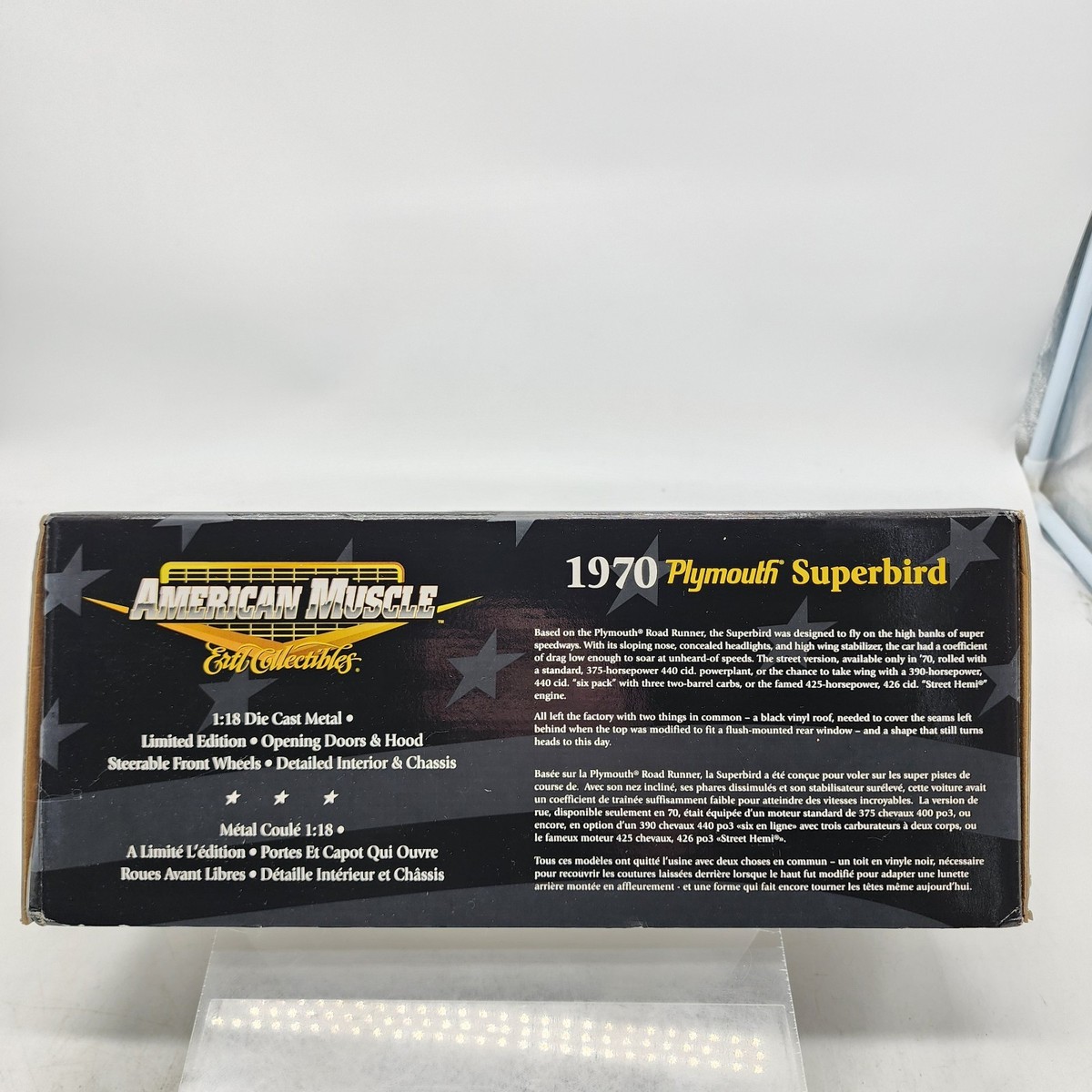 5Y ERTL American Muscle Elite 1970 Plymouth Superbird Blue 1/18