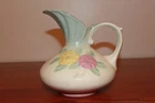 Vintage Hull Pottery Fleur Ewer Pitcher 03-7½ – Pastel Floral Relief – 7½" Tall