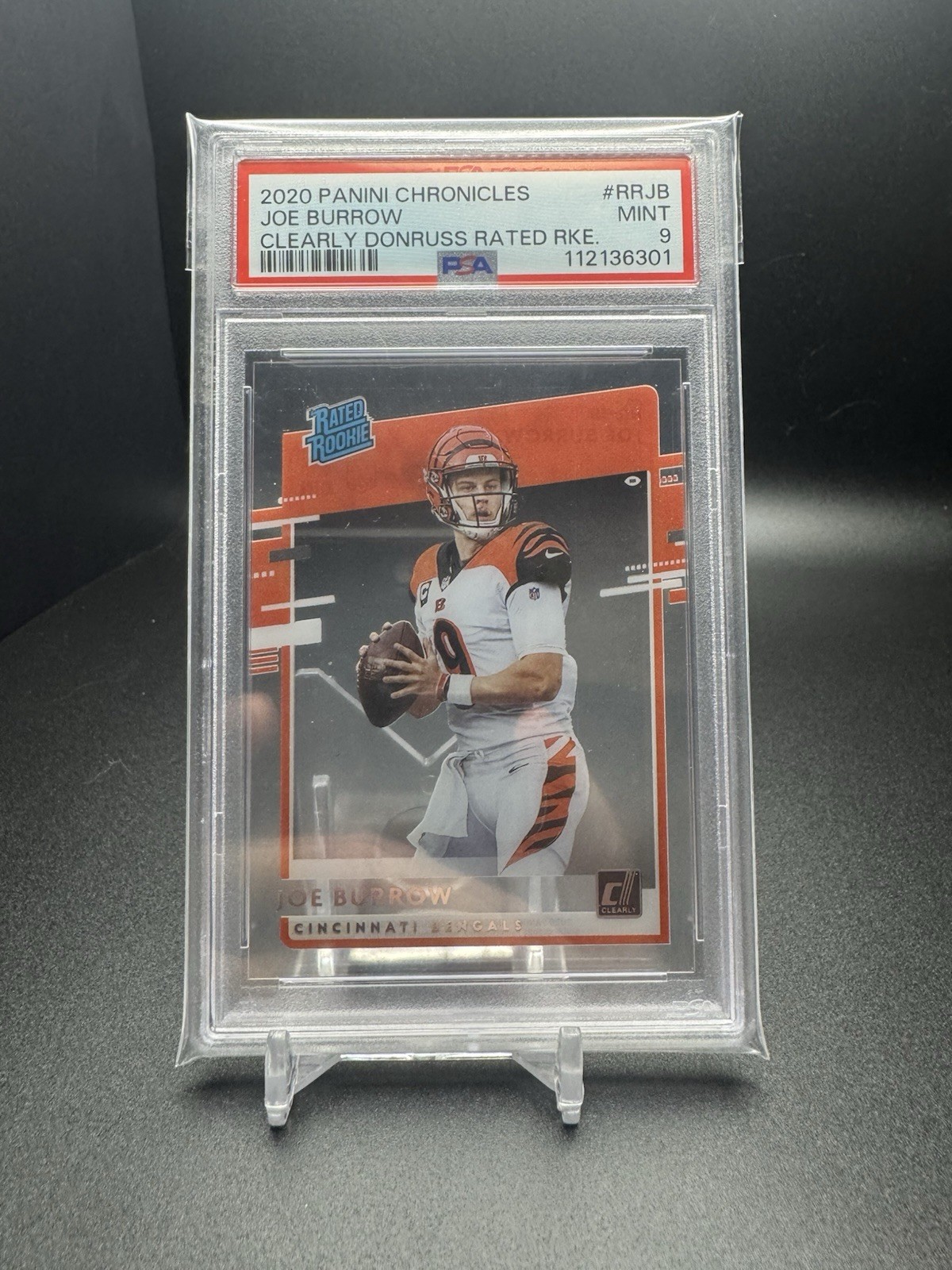 JOE BURROW (RC) 🔥 2020 Panini Chronicles Clearly Donruss RATED ROOKIE 💎 PSA 9