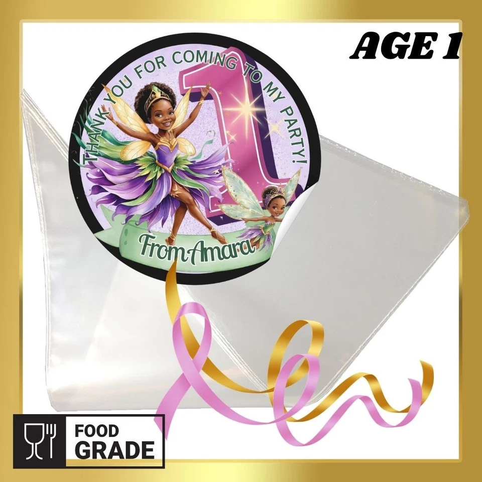 Hada Afro Caribeña Personalizada Edad 1-10 Hágalo Usted Mismo Sweetie Cono Caramelo Kit Bolsa de Fiesta Foto 2 de 4