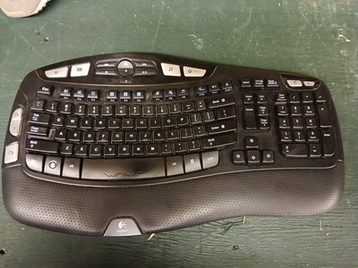Logitech K350 Comfort Wave Wireless Keyboard NO USB Dongle Untested