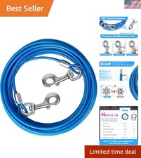 Dog Tie Out Cable 10/15/20/25/30 FT Runner for Yard Steel Wire Cable with Dur...