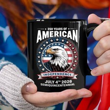 250 Years of America Anniversary Independence Day 2026 Black Mug