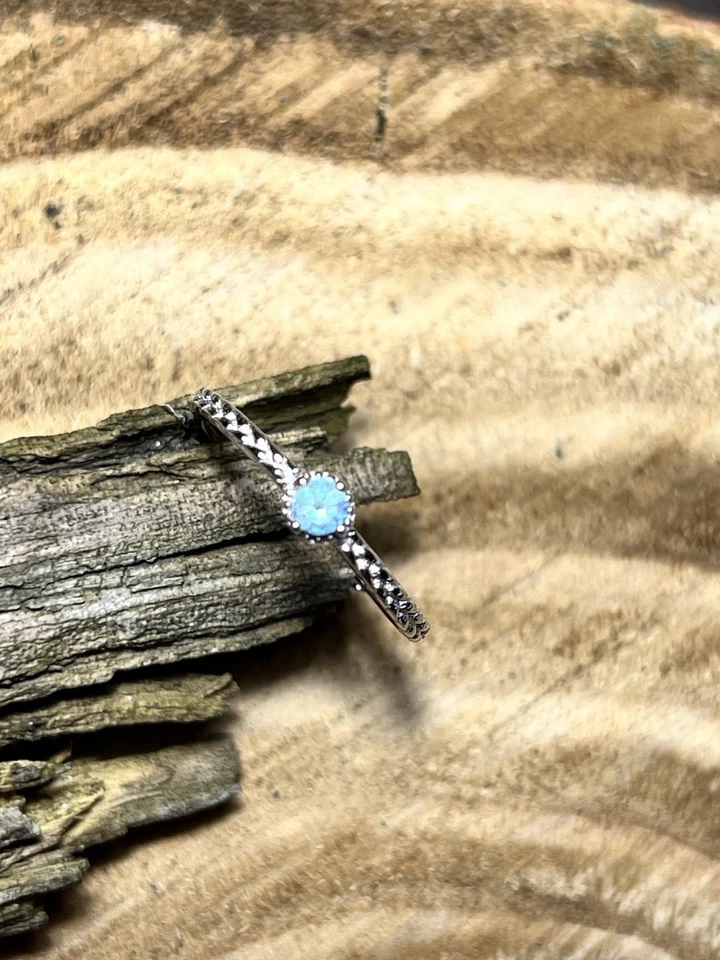 Anello argento 925 con Topazio azzurro - 925 silver ring with blue topaz - Immagine 3 di 3