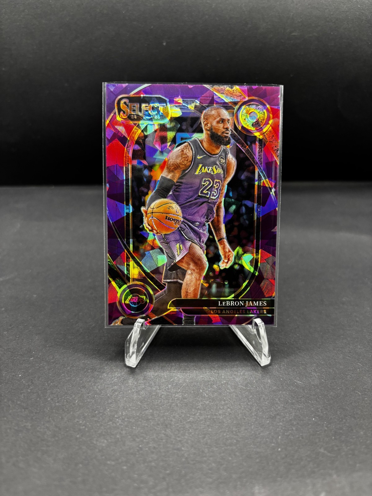 2024-25 Panini Select Lebron James #241 COURTSIDE Purple Cracked Ice /99 SSP LA