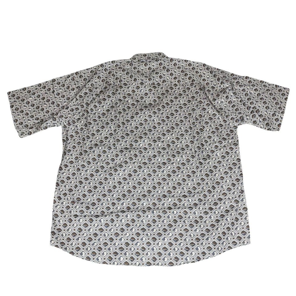 NUEVO CON ETIQUETAS HENRY GRETHEL Para Hombres X-Grande Estampado Geométrico Manga Corta Camisa Abotonada Foto 2 de 4
