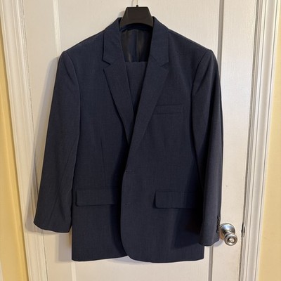 Abercrombie A&F Collins Two-Piece Suit - Navy Text - 44R Jacket / 36x30'' Pants