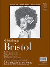 400 Series Bristol Paper Pad, Smooth, Tape Bound, 9X12 Inches, 15 Sheets 2-Ply 