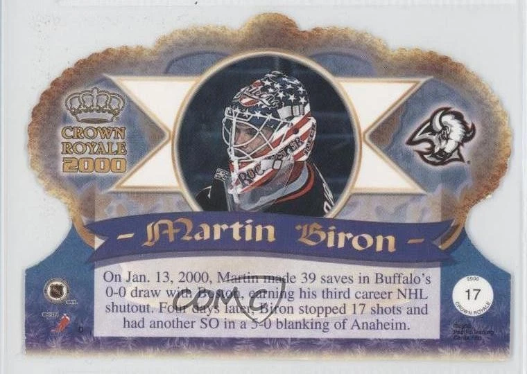 1999-00 Pacific Crown Royale Premiere Date /73 Martin Biron #17 - Image 2 of 2