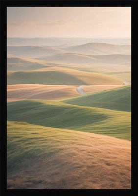 Soft Rolling Hills Gerahmtes Wandbild Poster Leinwanddruck Bild