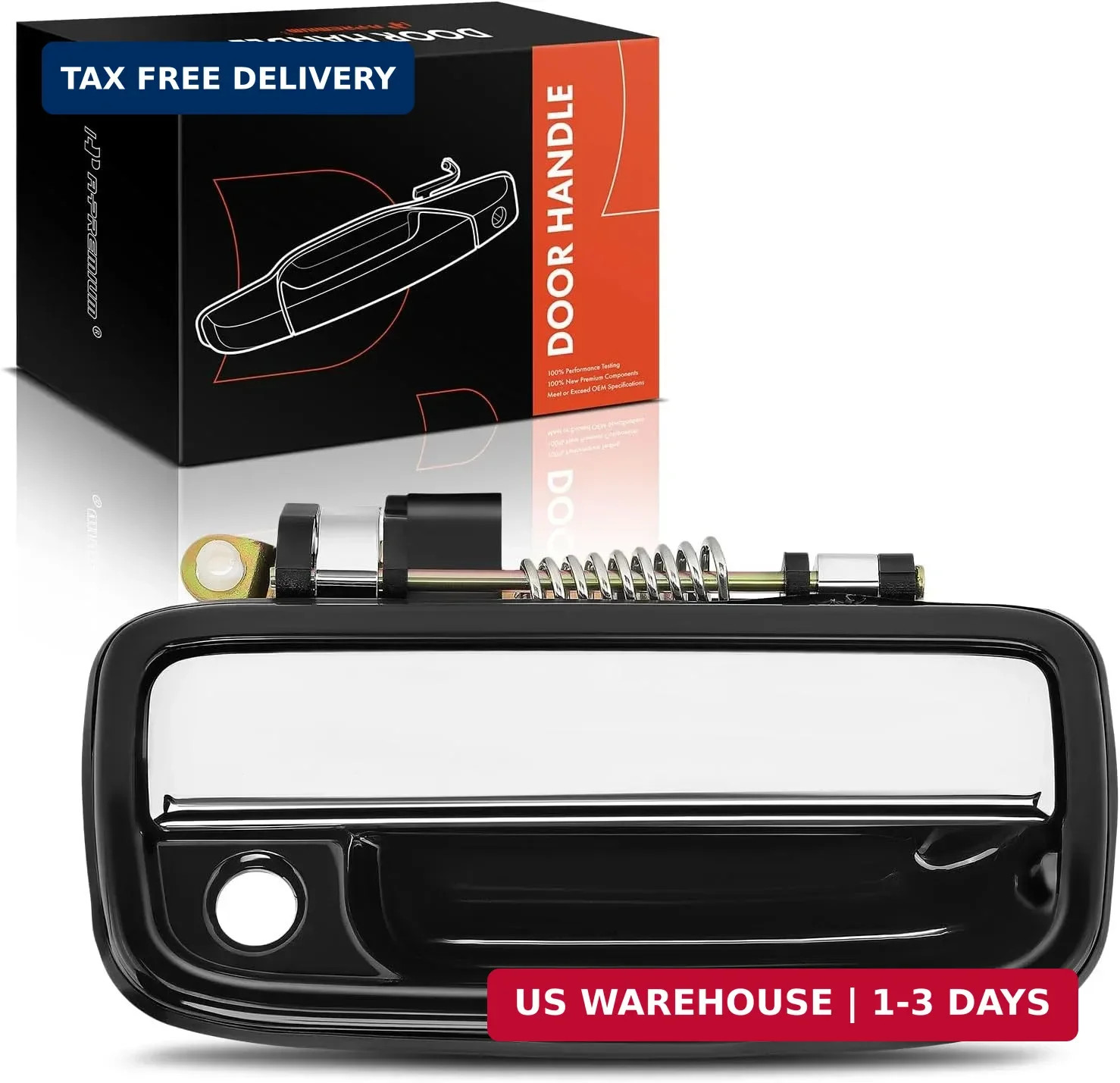 Front Passenger Exterior Door Handle w/ Keyhole Chrome Toyota Tacoma 1995-2004