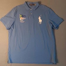 POLO RALPH LAUREN Shirt Men's Large Blue Classic Fit PRL Yacht Club Big Pony