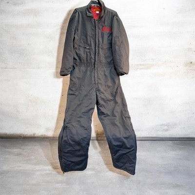 Cintas Mens Navy Blue L-RG Lined Insulated Coveralls #914-33 Dish Embroidered