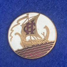Vintage Norwegian Viking Longship logo enamelled Fob/Disc/Token/badge