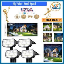 4 Pack Solar Spotlights Waterproof Outdoor Garden Path Landscape