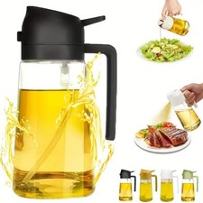 2-in-1 glass Oil Spray Bottle BBQ Cooking Olive Sprayer Dispenser 470ML *