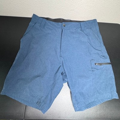Trunks Mens Multi Functional Cargo Shorts 32 Blue Hybrid Stretch Quick Dry
