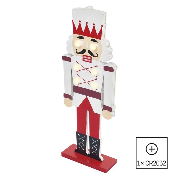 Nussknacker Holz 30Cm Led Emos Weihnachtsfigur Deko Soldat Innenraum-image