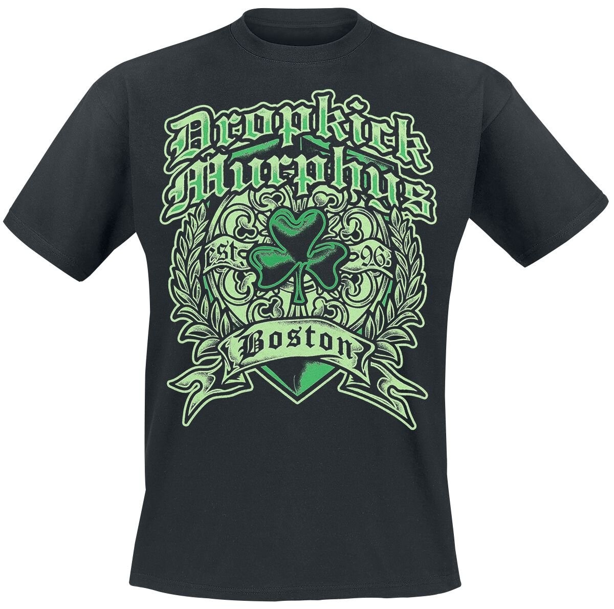 Футболка с надписью Dropkick Murphys Herren Boston Irish Heart schwarz Band-Товары, Группы