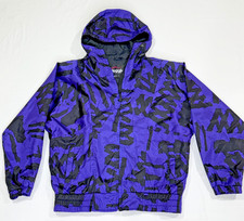 Vintage 80 90s Snuggler Ski Wear Windbreaker Jacket Shell Purple Geometric Sz M