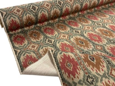 Istanbul Ikat Muster Panama Stoff Teppich Ethno Used Leinenoptik