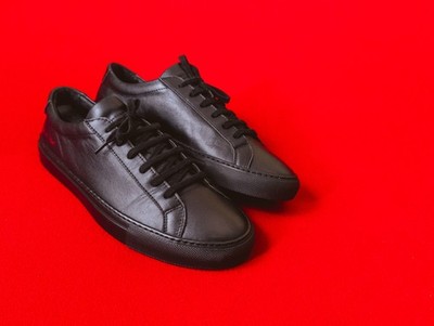 COMMON PROJECT Men Black Leather Sneakers US 9 / EU 42 - 43 / UK 8 Low Shoes