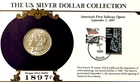 1897 Morgan Silver Dollar w/ Boston Subway Stamp Panel 90% Silver, Collectible