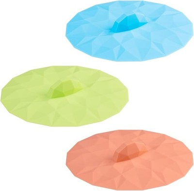 LURCH Mein Deckel Diamant 3er Set Jade, Amber und Aquamarine   3 Silikondeckel f