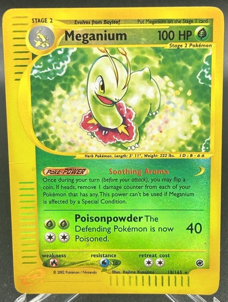 Meganium Reverse Holo 18/165 Expedition Pokemon Card WOTC E-Reader