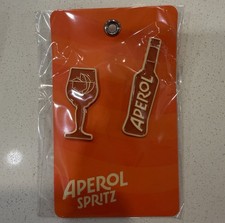 **NEW** Aperol Spritz Cocktail And Bottle Enamel Lapel Hat Pin Set