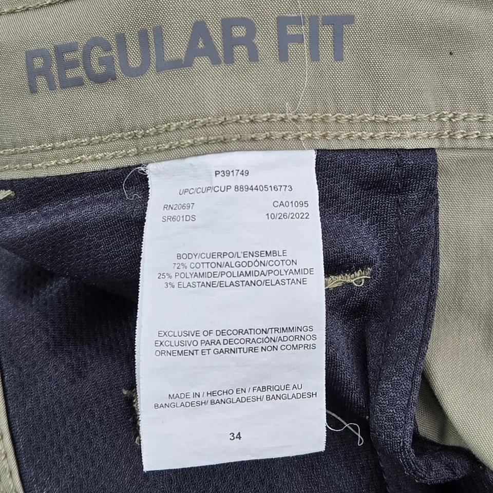 Pantalones Cortos Dickies Hombre 34 Marrón Algodón Nylon Carga Temp-Iq 10" Entrepierna Exterior Foto 3 de 4