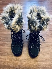 Moon Boot The Original Größe 39 Schwarz Faux Fur Schnee Stiefel