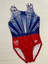 GK ELITE Gymnastics Leotard PATRIOTIC Bling TEAM USA Star REPLICA Olympic SZ: CM